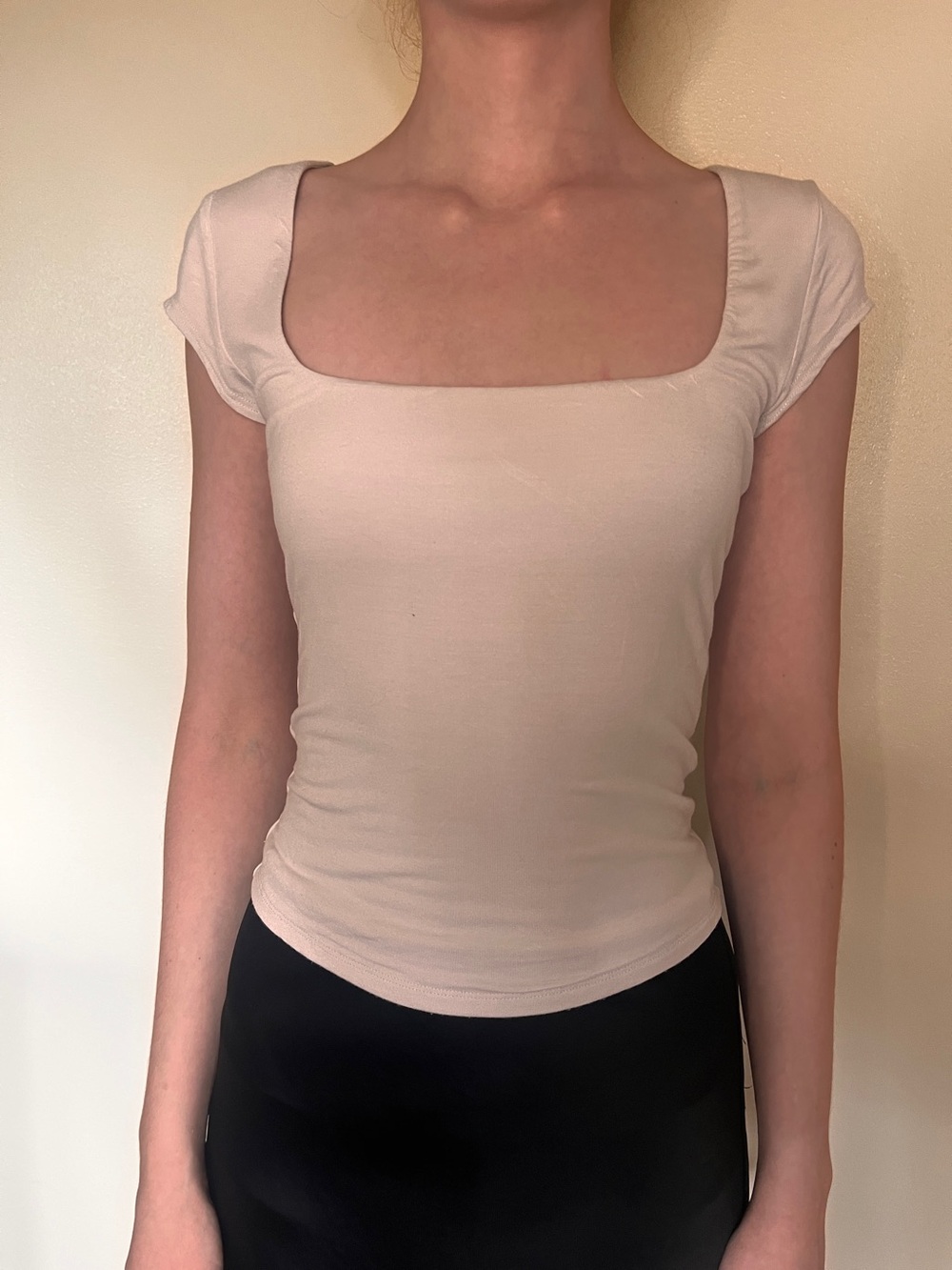 Garage White Scoop Neck Cap Sleeve Top
